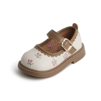 Kožené topánky pre dievčatko – Kórejský štýl, vrchná časť zo syntetickej kože, zapínanie na suchý zips, vek 12–36 mesiacov, jar a jeseň