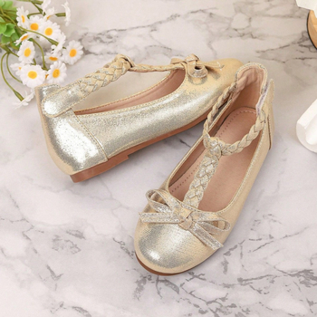 Pantofi cu talpă plată pentru fetițe, închidere Velcro, exterior: Super Fiber, căptușire: piele, talpă: cauciuc, respirabili, anti-derapare, stil european-american