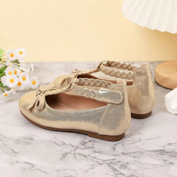 Pantofi cu talpă plată pentru fetițe, închidere Velcro, exterior: Super Fiber, căptușire: piele, talpă: cauciuc, respirabili, anti-derapare, stil european-american