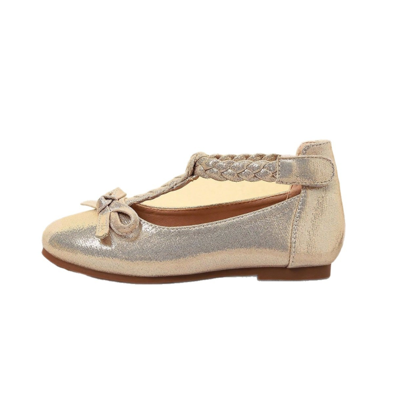 Pantofi cu talpă plată pentru fetițe, închidere Velcro, exterior: Super Fiber, căptușire: piele, talpă: cauciuc, respirabili, anti-derapare, stil european-american