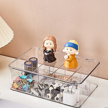 Box de depozitare pentru birou cu capac, PET plastic, model 313, 12 L, cu separatoare