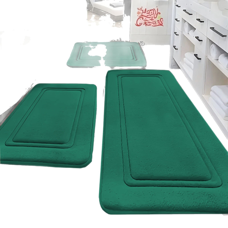 Απορροφητικό χαλάκι δαπέδου εισόδου και μπάνιου, πολυεστερικό ύφασμα, ανάγλυφη υφή, τετράγωνο σχήμα, πλένεται στο πλυντήριο, μοντέρνο μινιμαλιστικό στυλ