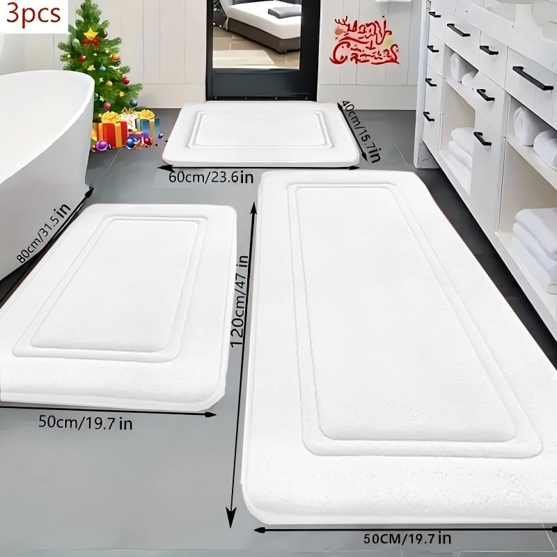 Απορροφητικό χαλάκι δαπέδου εισόδου και μπάνιου, πολυεστερικό ύφασμα, ανάγλυφη υφή, τετράγωνο σχήμα, πλένεται στο πλυντήριο, μοντέρνο μινιμαλιστικό στυλ