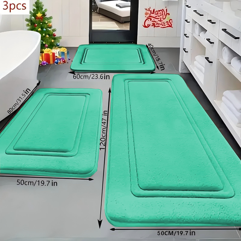 Απορροφητικό χαλάκι δαπέδου εισόδου και μπάνιου, πολυεστερικό ύφασμα, ανάγλυφη υφή, τετράγωνο σχήμα, πλένεται στο πλυντήριο, μοντέρνο μινιμαλιστικό στυλ