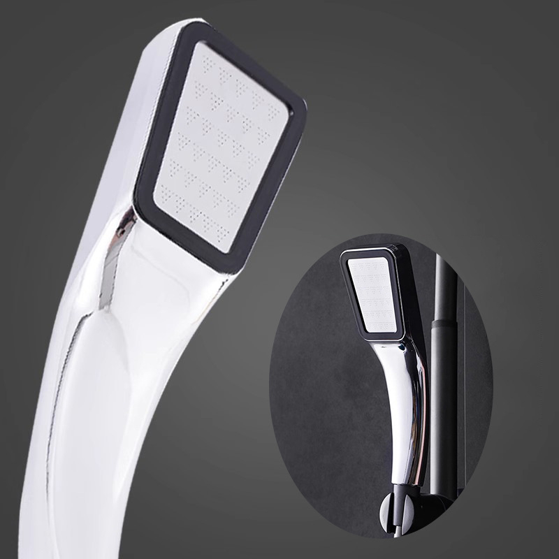 Štvorcová ručná sprchová hlava s 300 otvormi, pod tlakom, úsporná na vodu