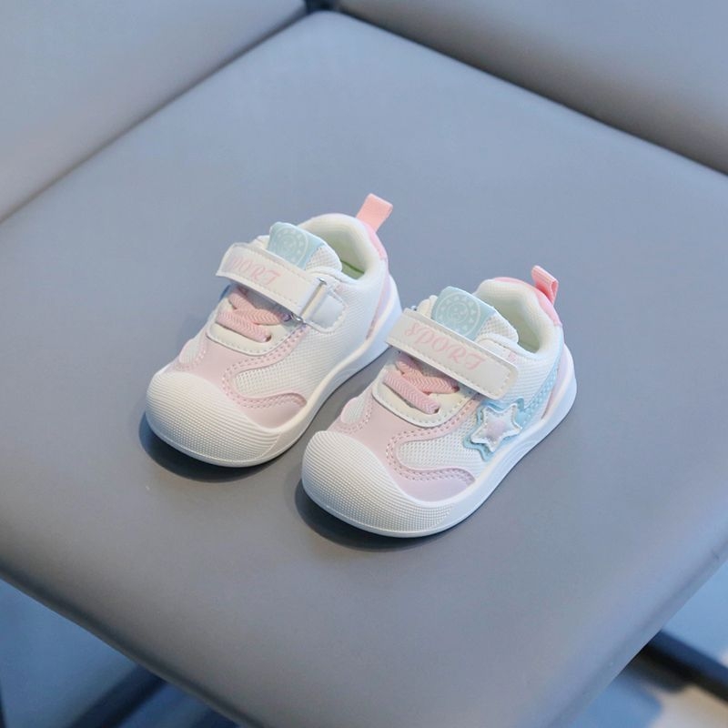 Detské tenisky na chôdzu - priedušný sieťový vršok, protišmyková mäkká podrážka, jar a jeseň, vek 12–36 mesiacov a 24–48 mesiacov