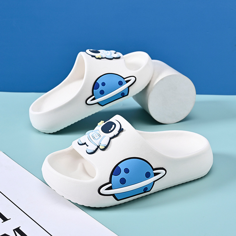 Vaikų šlepetės su karikatūriniu raštu, EVA viršus ir padai, kvėpuojančios, neslystančios vidaus vasaros sandalai 4–16 metų