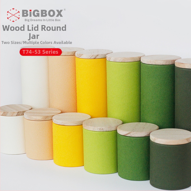 Čajová dóza v plechovej nádobe s dreveným vrchnákom, model T74, offset tlač