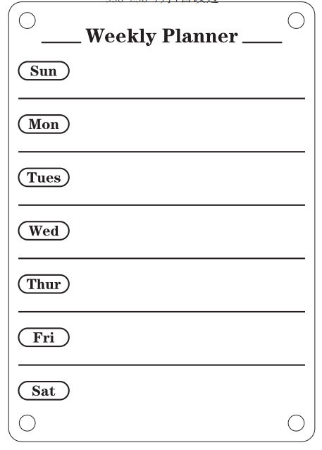 Priehľadná akrylová tabuľa na písanie s týždenným rozvrhom, magnetická poznámková tabuľka k chladničke, možnosť prispôsobenia (Materiál: syntetická živica; Rozmery: 400×300×2.5/2.8 mm; Štýl: moderný)