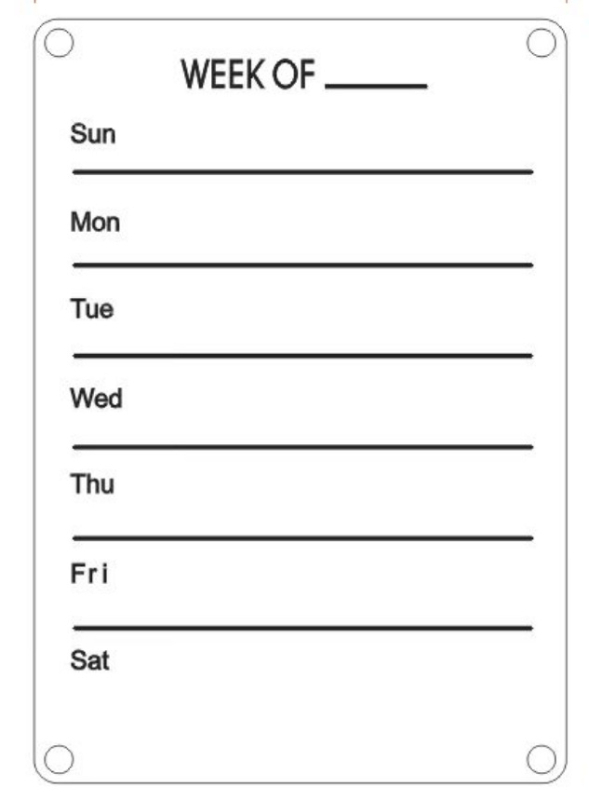 Priehľadná akrylová tabuľa na písanie s týždenným rozvrhom, magnetická poznámková tabuľka k chladničke, možnosť prispôsobenia (Materiál: syntetická živica; Rozmery: 400×300×2.5/2.8 mm; Štýl: moderný)