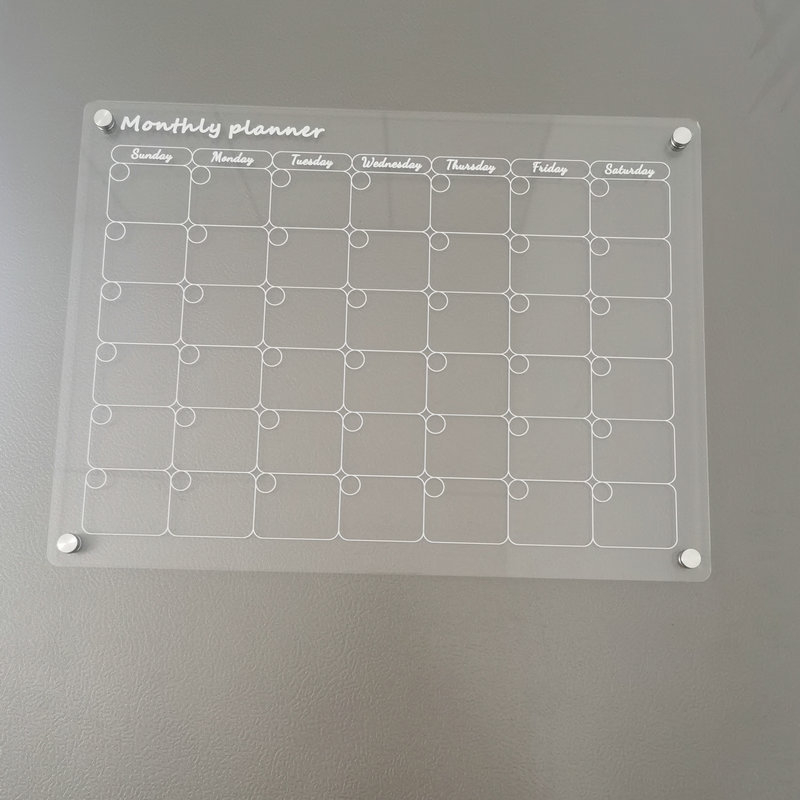 Priehľadná akrylová tabuľa na písanie s týždenným rozvrhom, magnetická poznámková tabuľka k chladničke, možnosť prispôsobenia (Materiál: syntetická živica; Rozmery: 400×300×2.5/2.8 mm; Štýl: moderný)