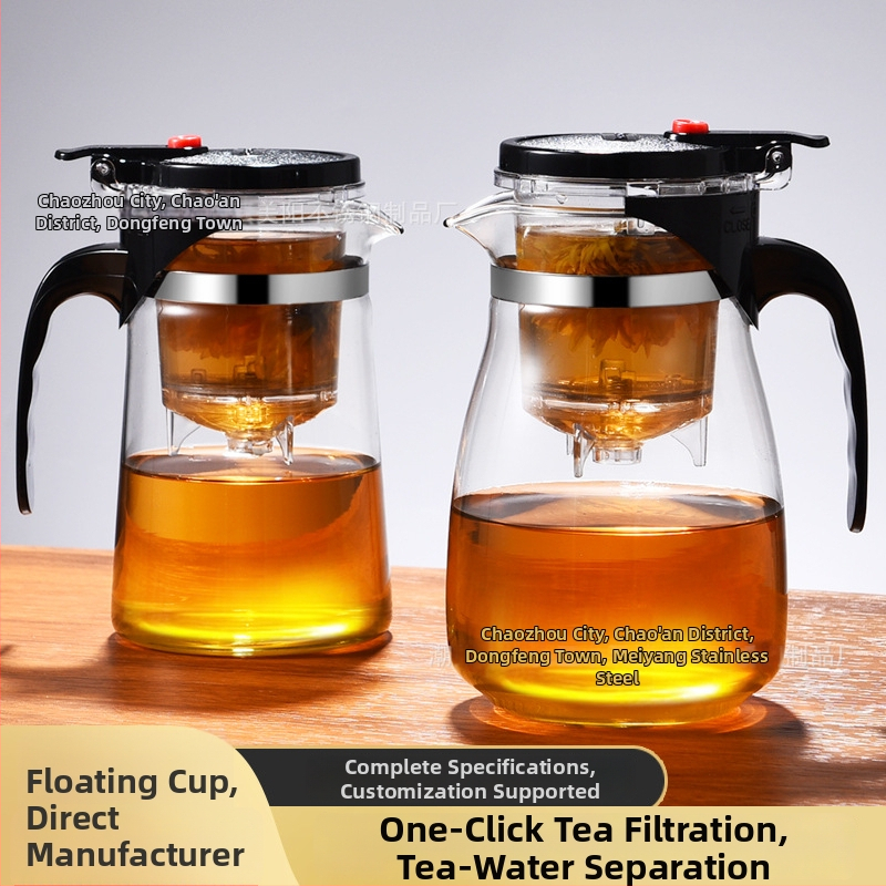 Sklenený čajník s integrovaným filtrom – teplovzdorný, moderný minimalistický dizajn