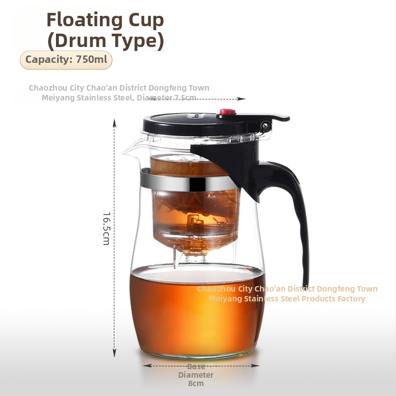 Sklenený čajník s integrovaným filtrom – teplovzdorný, moderný minimalistický dizajn