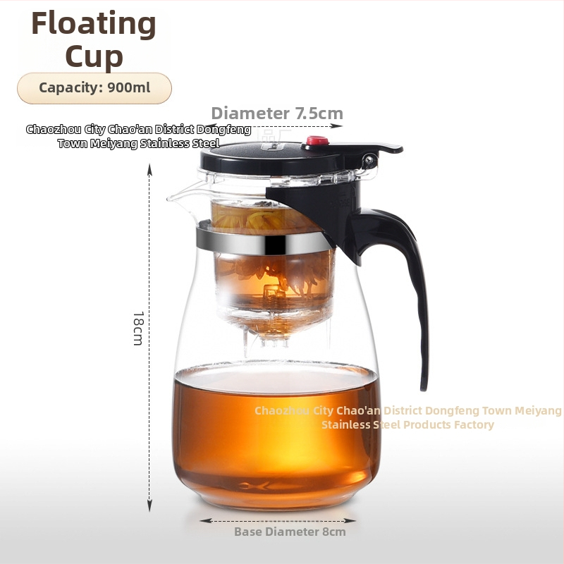 Sklenený čajník s integrovaným filtrom – teplovzdorný, moderný minimalistický dizajn