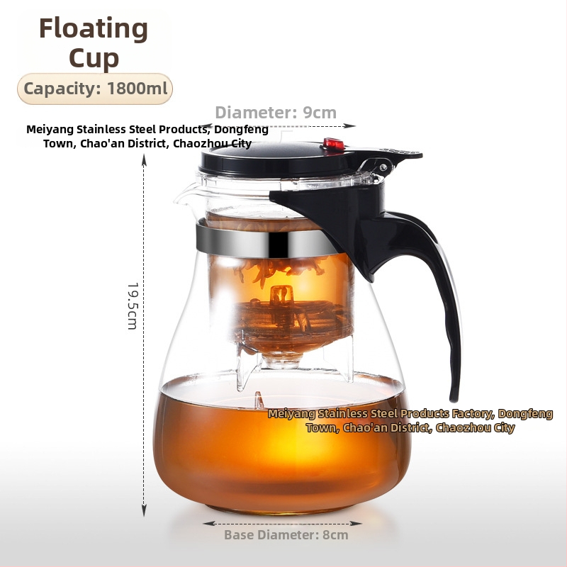 Sklenený čajník s integrovaným filtrom – teplovzdorný, moderný minimalistický dizajn