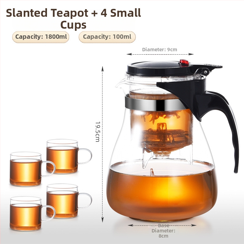 Sklenený čajník s integrovaným filtrom – teplovzdorný, moderný minimalistický dizajn