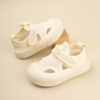 Unisex detské športové sandále s priedušným sieťovým vrškom, elastický vrchný materiál, zapínanie na suchý zips a mäkká TPR podrážka