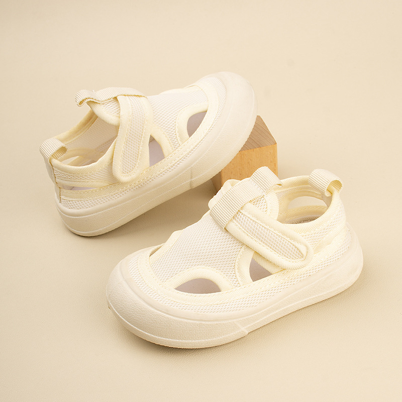 Унисекс детски спортни сандали с дишаща мрежеста горна част, еластичен горен материал, велкро закопчаване и мека подметка от TPR