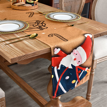 Τραπεζομάντηλο-τραβέρσα με γιορτινό μοτίβο, μοντέρνο μινιμαλιστικό στυλ, ύφασμα μίξης 90% πολυεστέρα; για μελέτη, εξωτερικούς χώρους, εστιατόριο, μπάνιο, μπαλκόνι, παιδικό δωμάτιο