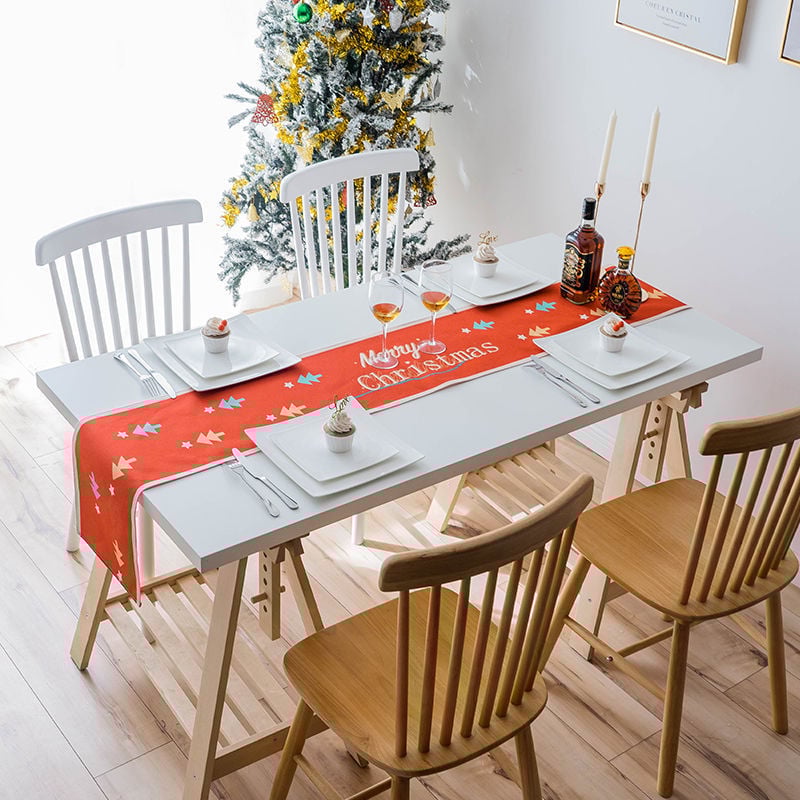Τραπεζομάντηλο-τραβέρσα με γιορτινό μοτίβο, μοντέρνο μινιμαλιστικό στυλ, ύφασμα μίξης 90% πολυεστέρα; για μελέτη, εξωτερικούς χώρους, εστιατόριο, μπάνιο, μπαλκόνι, παιδικό δωμάτιο