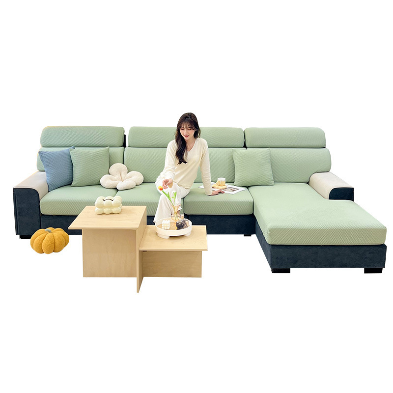 Husă canapea modulară — Material Ice Silk, Culoare solidă, Stil minimalist, Set complet