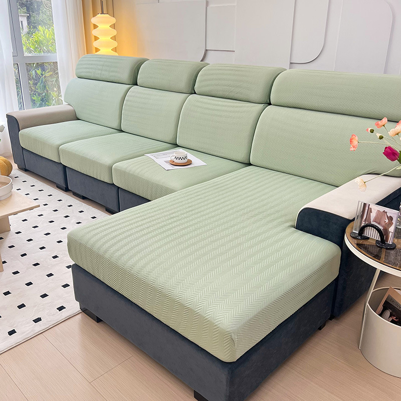 Husă canapea modulară — Material Ice Silk, Culoare solidă, Stil minimalist, Set complet