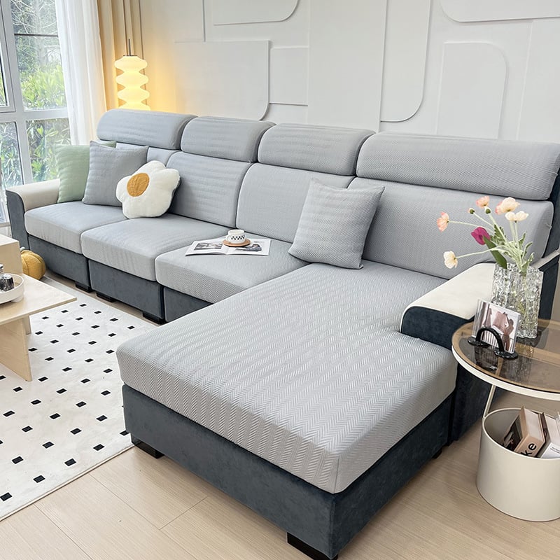 Husă canapea modulară — Material Ice Silk, Culoare solidă, Stil minimalist, Set complet