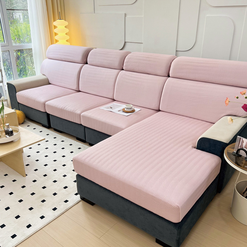 Husă canapea modulară — Material Ice Silk, Culoare solidă, Stil minimalist, Set complet