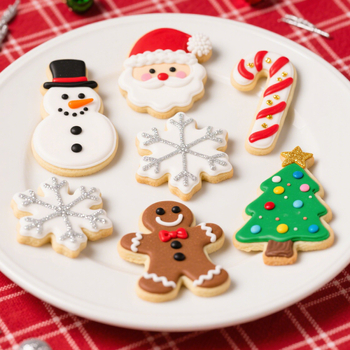 Sada 6 nerezových formičiek na koláčiky v tvare vianočného perníkového mužíka