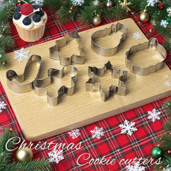 Sada 6 nerezových formičiek na koláčiky v tvare vianočného perníkového mužíka