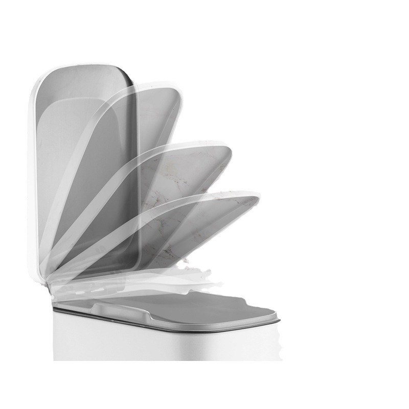 Pravouhlý 6 L odpadkový kôš z nerezovej ocele, pedálový, pre domácnosť, tenký kryt