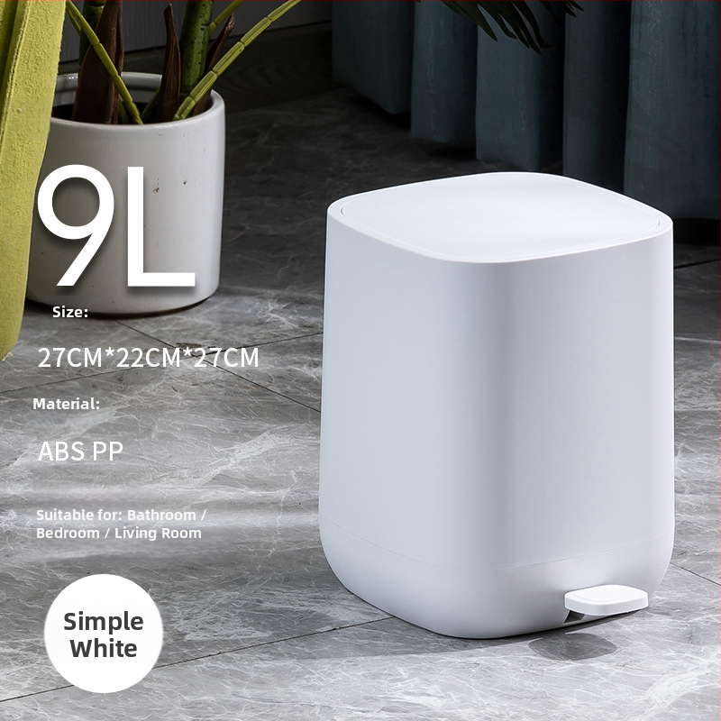 Pravouhlý 6 L odpadkový kôš z nerezovej ocele, pedálový, pre domácnosť, tenký kryt