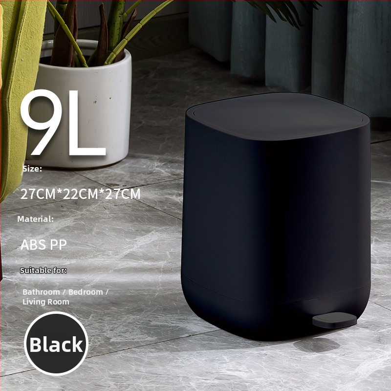 Pravouhlý 6 L odpadkový kôš z nerezovej ocele, pedálový, pre domácnosť, tenký kryt