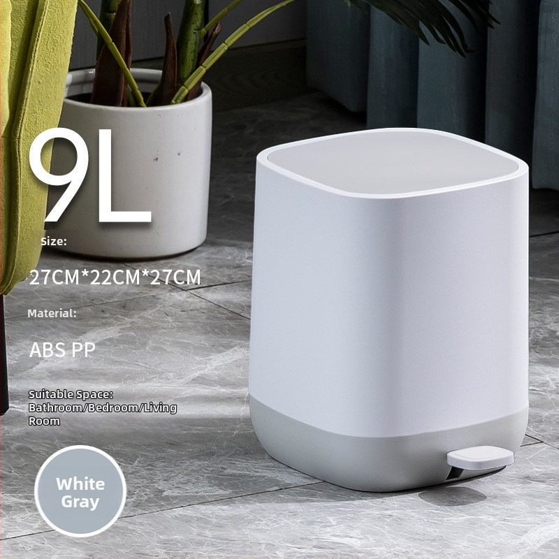 Pravouhlý 6 L odpadkový kôš z nerezovej ocele, pedálový, pre domácnosť, tenký kryt