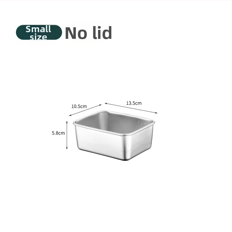 Nerezová oceľová obdĺžniková nádoba do chladničky s viečkom, tesniaca na uskladnenie potravín