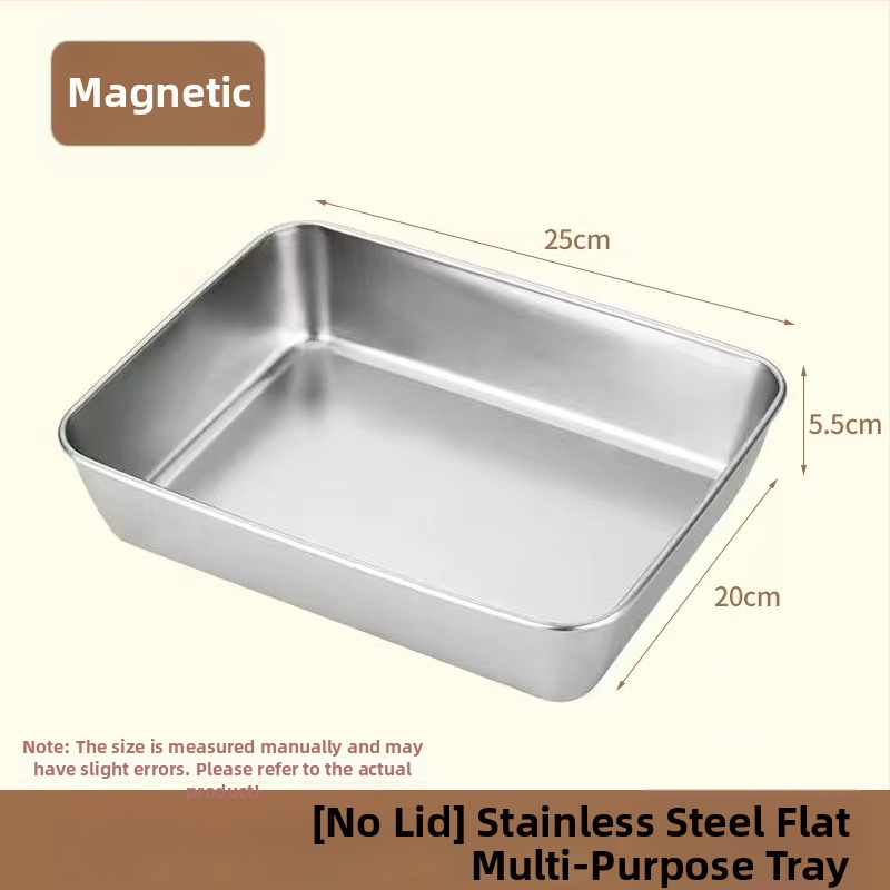 Nerezová oceľová obdĺžniková nádoba do chladničky s viečkom, tesniaca na uskladnenie potravín