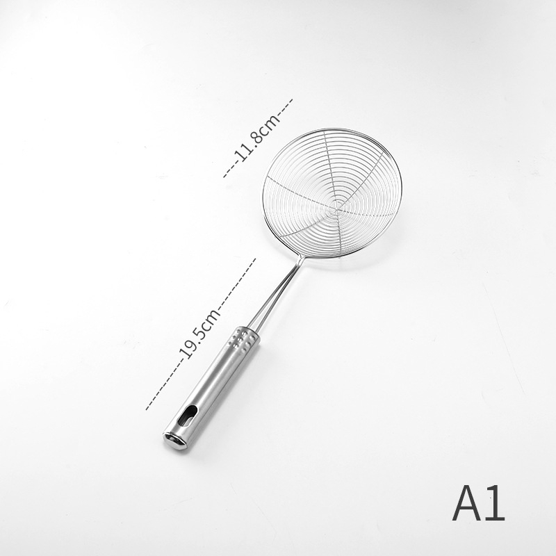 Pengxin 304 nerezová oceľ kuchynský nástroj na filtrovanie a vyprážanie — veľké sitko s olejovou mriežkou a lyžica na rezance