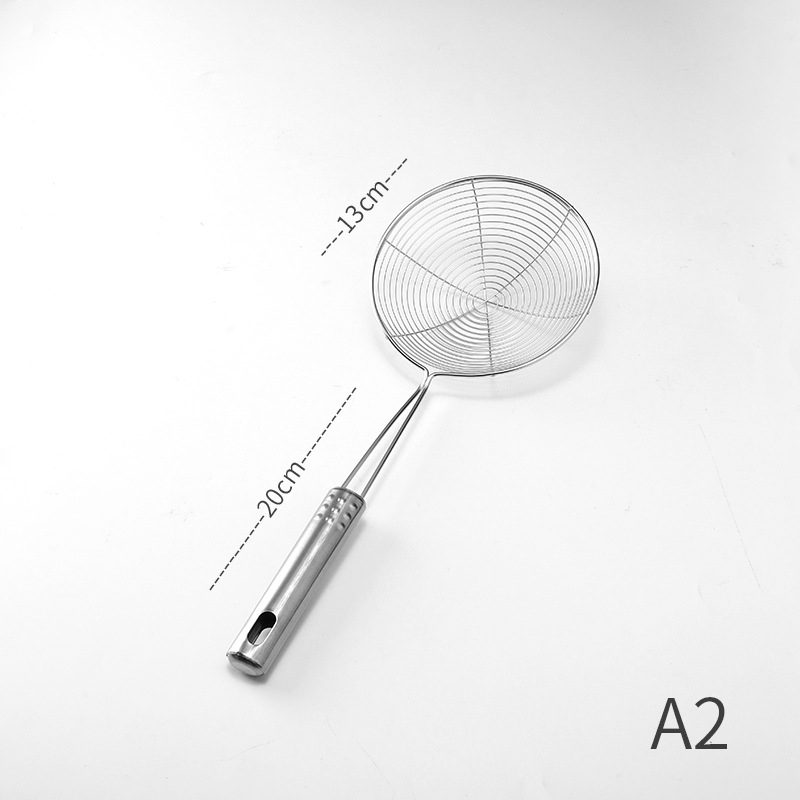 Pengxin 304 nerezová oceľ kuchynský nástroj na filtrovanie a vyprážanie — veľké sitko s olejovou mriežkou a lyžica na rezance