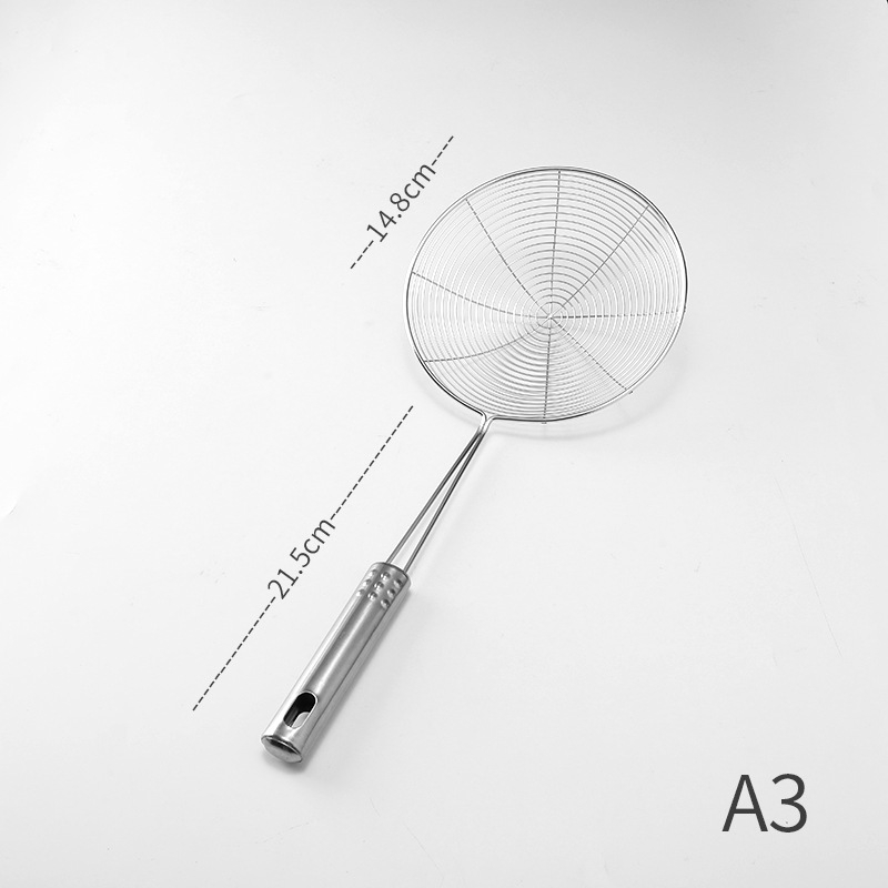Pengxin 304 nerezová oceľ kuchynský nástroj na filtrovanie a vyprážanie — veľké sitko s olejovou mriežkou a lyžica na rezance