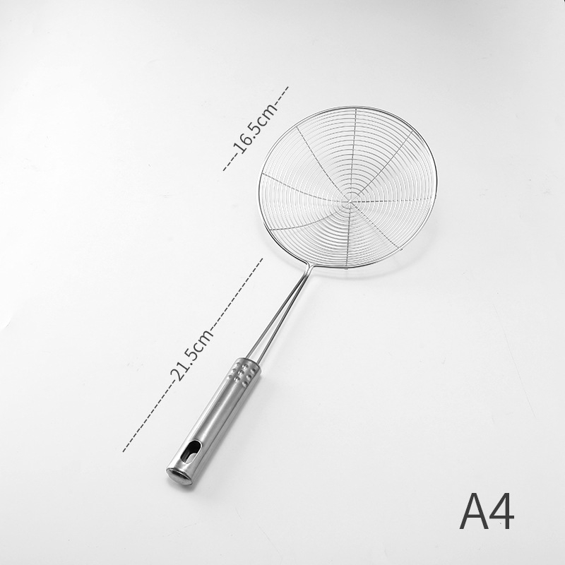 Pengxin 304 nerezová oceľ kuchynský nástroj na filtrovanie a vyprážanie — veľké sitko s olejovou mriežkou a lyžica na rezance