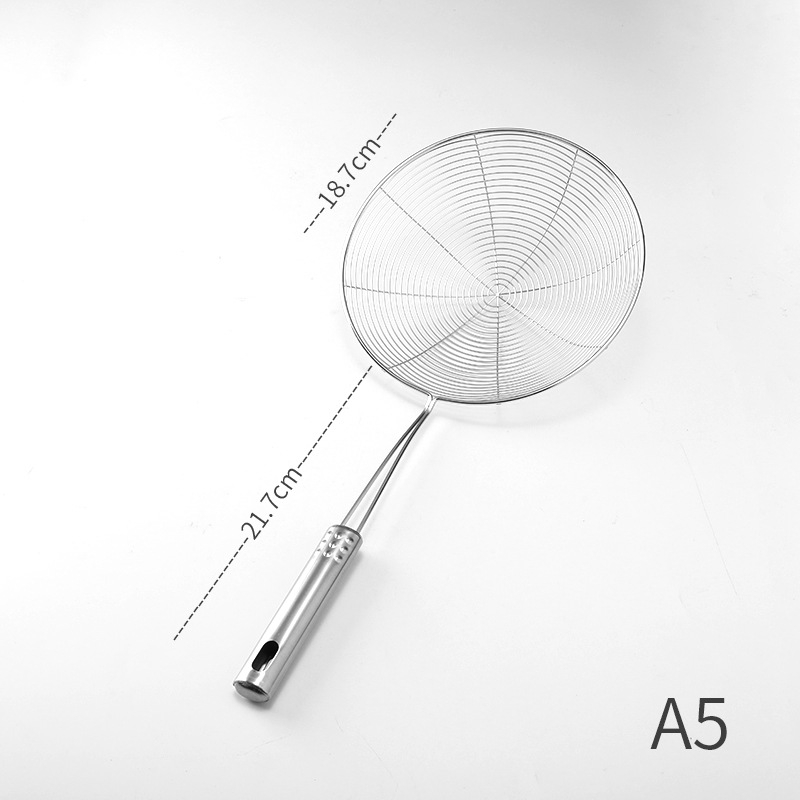 Pengxin 304 nerezová oceľ kuchynský nástroj na filtrovanie a vyprážanie — veľké sitko s olejovou mriežkou a lyžica na rezance