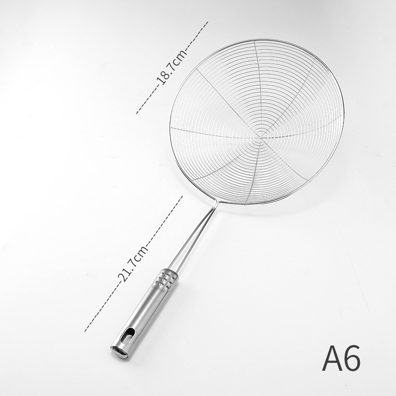 Pengxin 304 nerezová oceľ kuchynský nástroj na filtrovanie a vyprážanie — veľké sitko s olejovou mriežkou a lyžica na rezance