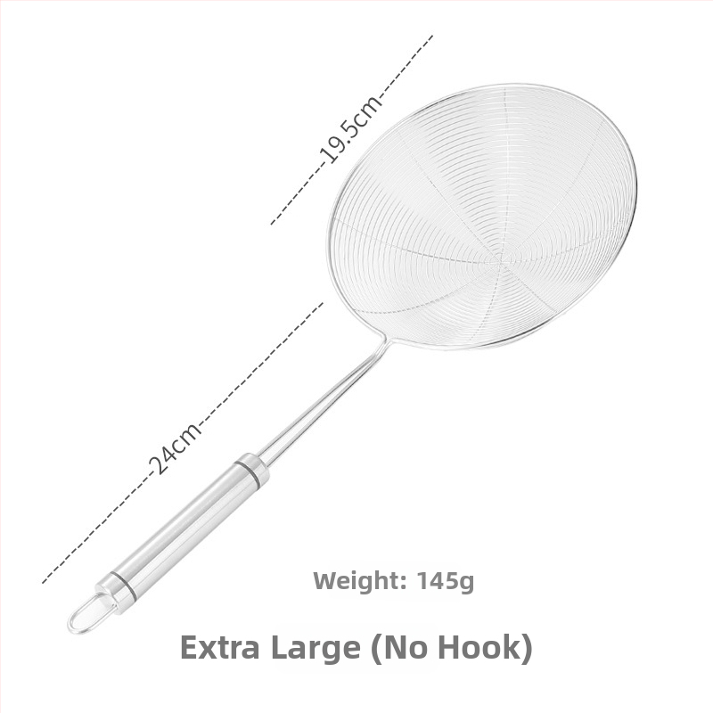 Pengxin 304 nerezová oceľ kuchynský nástroj na filtrovanie a vyprážanie — veľké sitko s olejovou mriežkou a lyžica na rezance