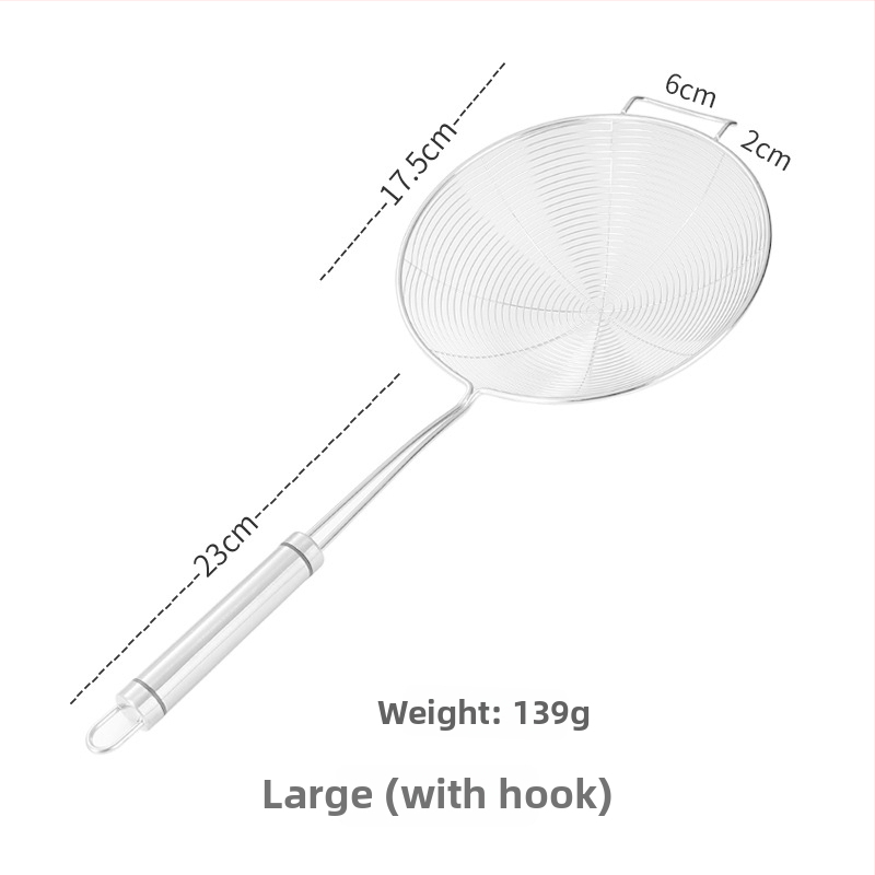 Pengxin 304 nerezová oceľ kuchynský nástroj na filtrovanie a vyprážanie — veľké sitko s olejovou mriežkou a lyžica na rezance