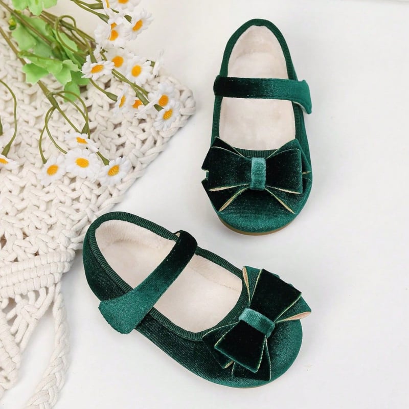 Meitenēm domātas kurpes, Korejas versija, mikrošķiedras augšdaļa, gumijas zole, Velcro aizdare, tauriņa mezgls