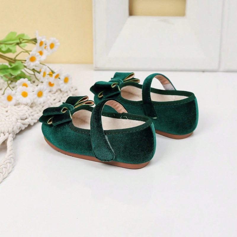 Meitenēm domātas kurpes, Korejas versija, mikrošķiedras augšdaļa, gumijas zole, Velcro aizdare, tauriņa mezgls