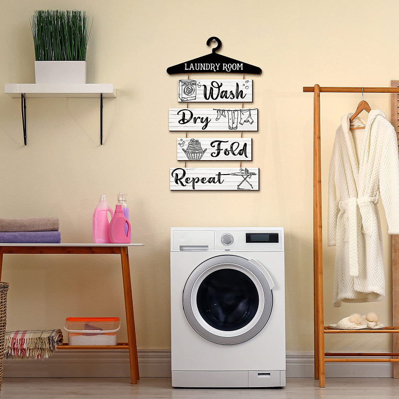 Ξύλινο διακοσμητικό τοίχου για πλυντήριο με χαρακτική, εκτύπωση, μεταξοτυπία και γυάλισμα | Forest Life