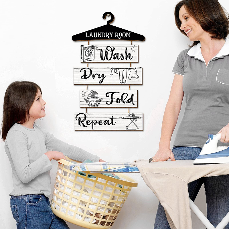 Ξύλινο διακοσμητικό τοίχου για πλυντήριο με χαρακτική, εκτύπωση, μεταξοτυπία και γυάλισμα | Forest Life