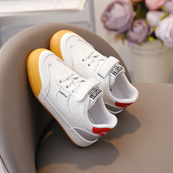 Детски вътрешни ежедневни маратонки с микрофибърна кожа, лепенка Velcro, нисък профил, райета, вулканизирана гумена подметка