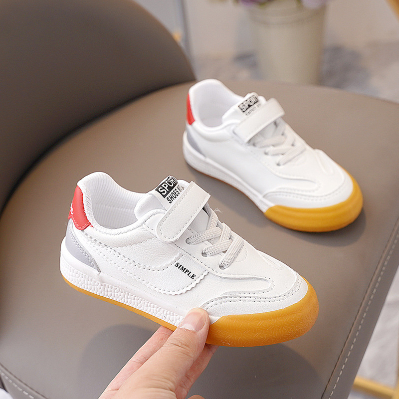 Детски вътрешни ежедневни маратонки с микрофибърна кожа, лепенка Velcro, нисък профил, райета, вулканизирана гумена подметка